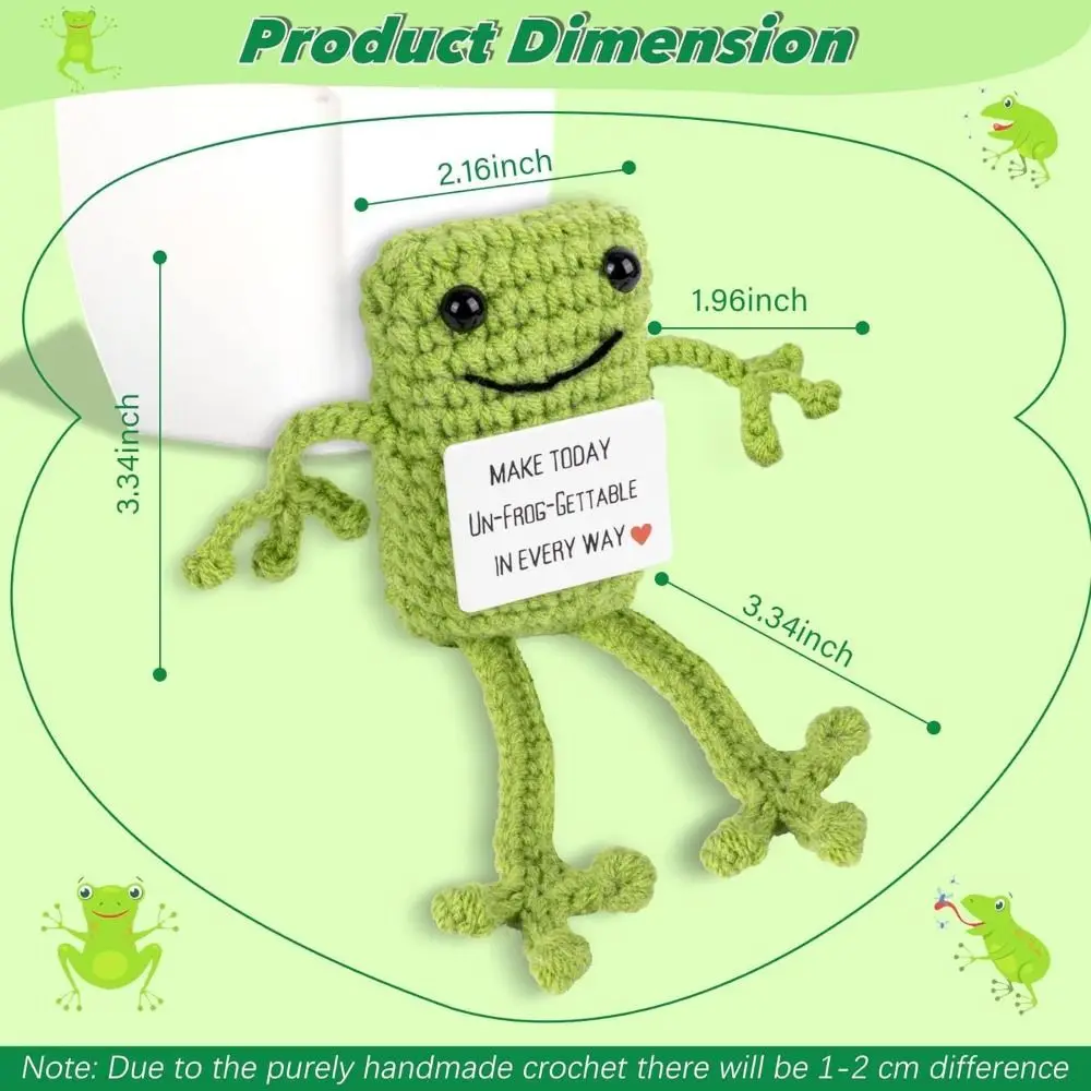 New Funny Positive Frogs Support Frog Gifts Small ornaments Mini Crochet Frogs Soft Handmade Emotional Doll