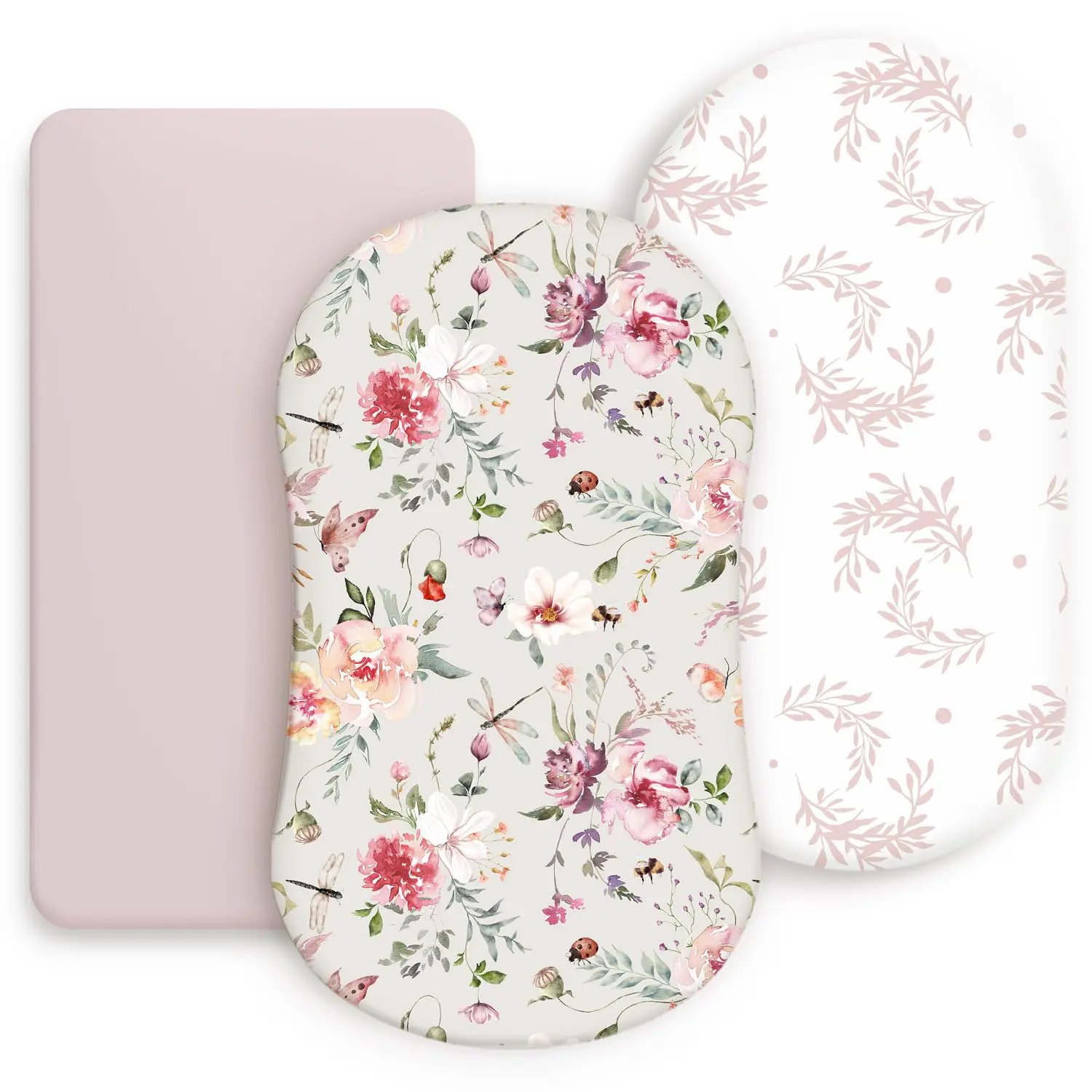 

Stretch Ultra Soft Fitted Bassinet Sheet Set 3 Pack, Universal Fit For Bassinets Baby Cradle Moses Basket Oval Rec Mattr Safe