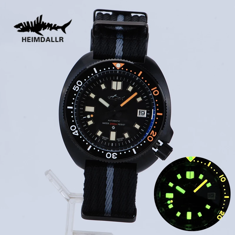 Heimdallr New 44MM PVD Turtle Luxury Men's Watches Classic Retro Japan NH35 Movement Automatic Machinery Clock 200M Waterproof