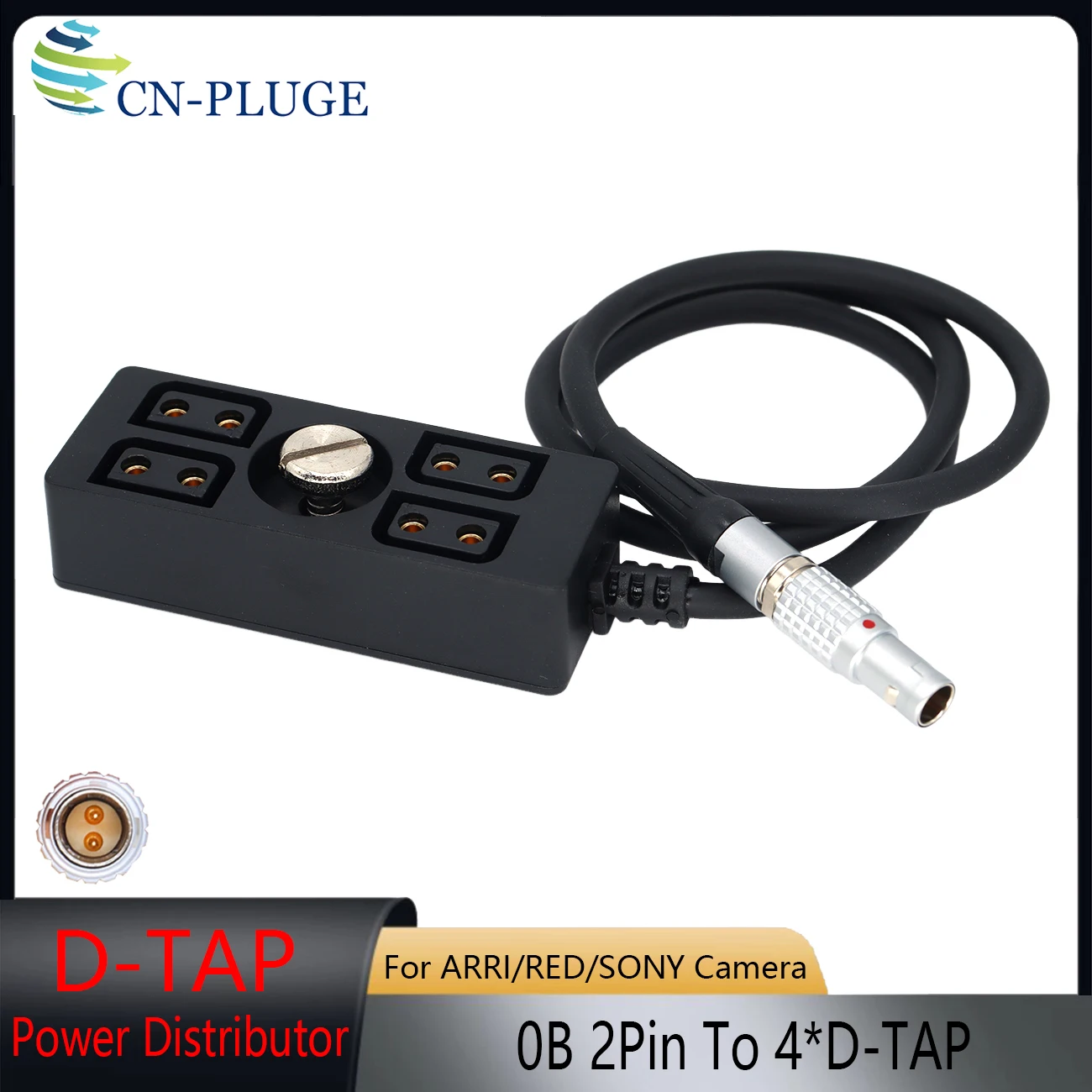 0B 2Pin to 4 Port D-TAP Power Splitter Hub with 1/4 Screw for Camera Tilta Float DJI Ronin Stabilizer Power Distribution Cable