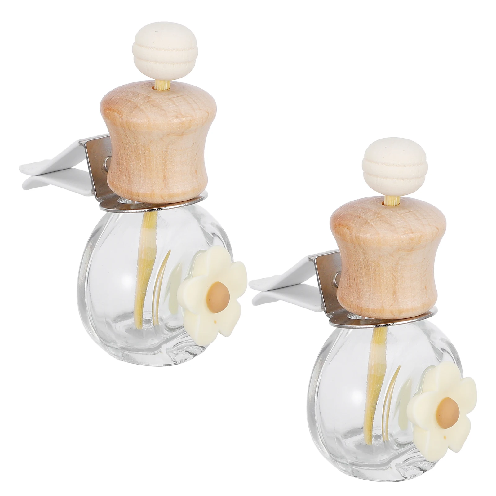 

2pcs Perfume Bottle Clip Car Adornment Glass Essential Oil Diffuser Home Car Freshener nament Square