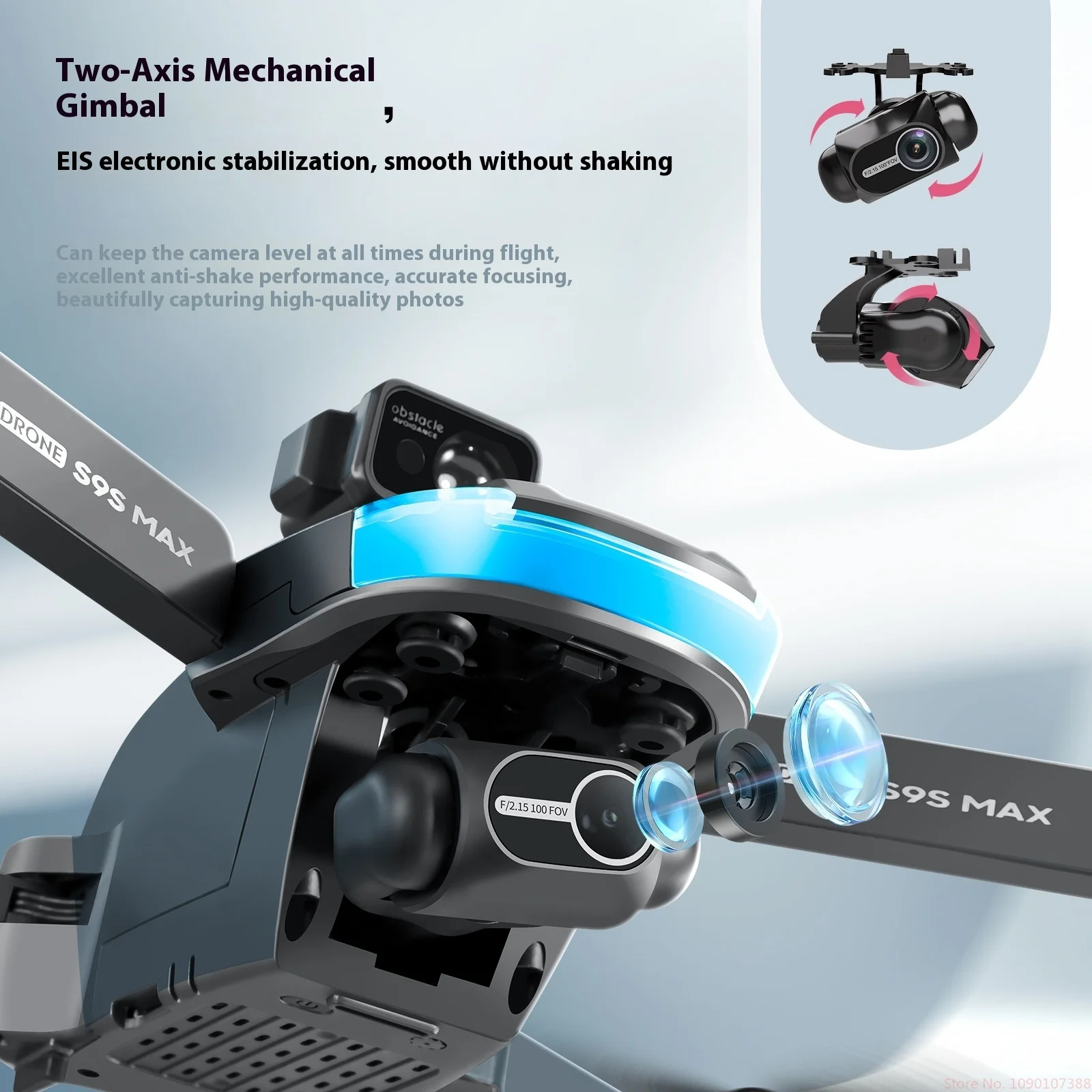 Dron S9S con posicionamiento GPS HD 4K fotografía aérea cardán de dos ejes EIS Servo eléctrico aviones de Control remoto