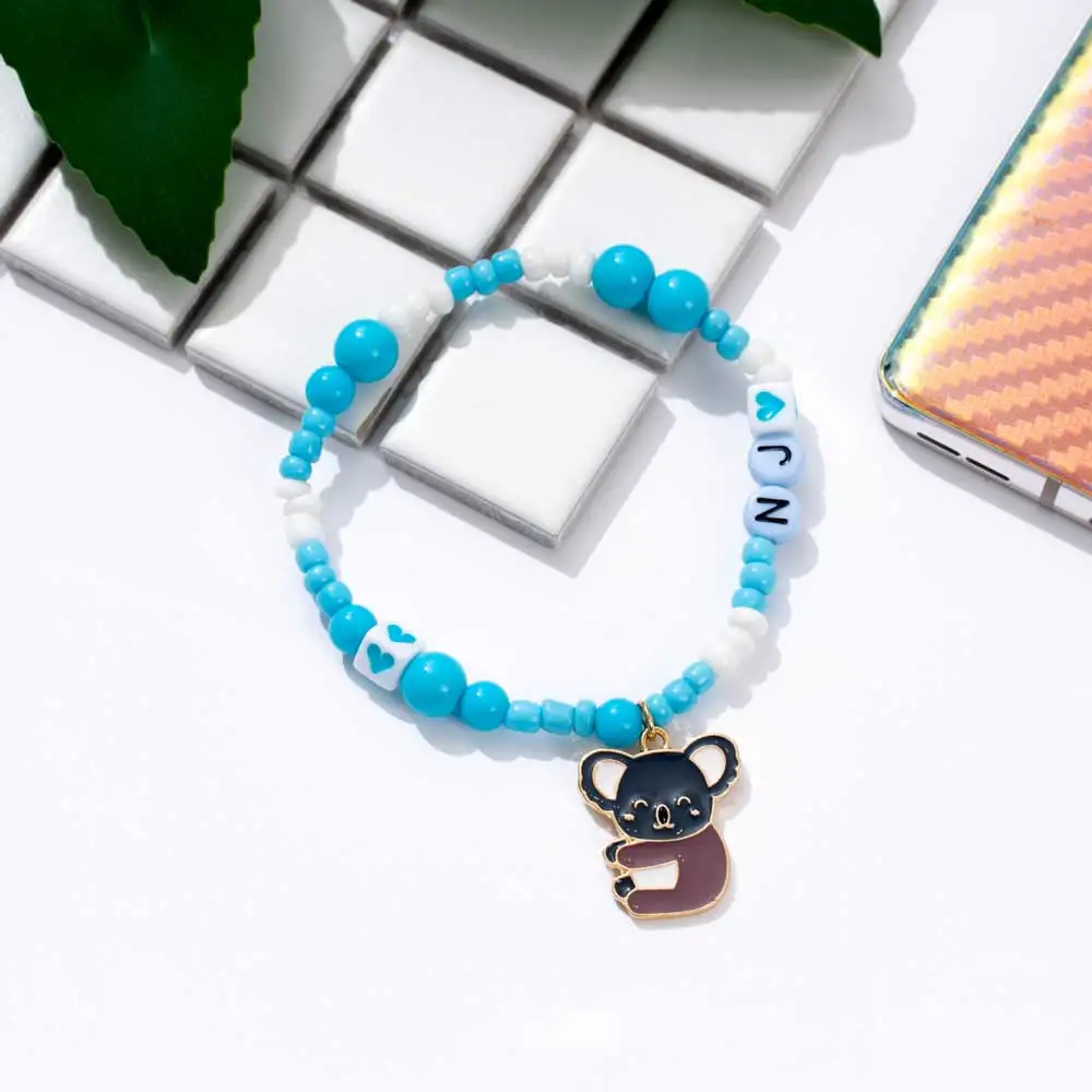 Cute Cartoon Animals Letter Bracelet Kpop Elastic Hand Rope JIMIN Taehyung V JHOPE Rap Monster JIN JUNGKOOK SUGA Teen Item Gifts