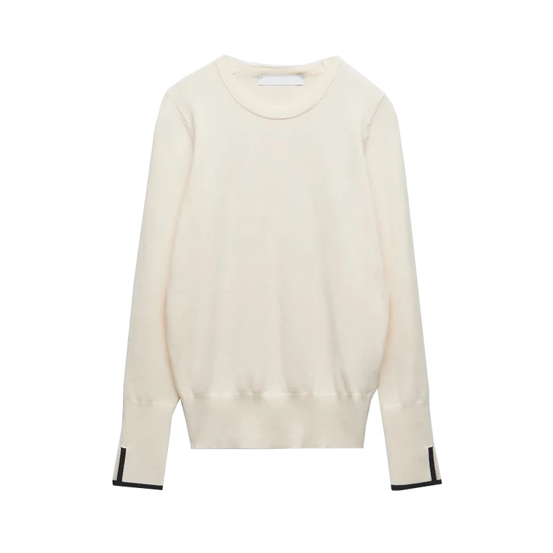 

Осень-зима, новый женский повседневный круглый базовый трикотаж Sve, дизайн с отверстием, шерстяной длинный свитер све