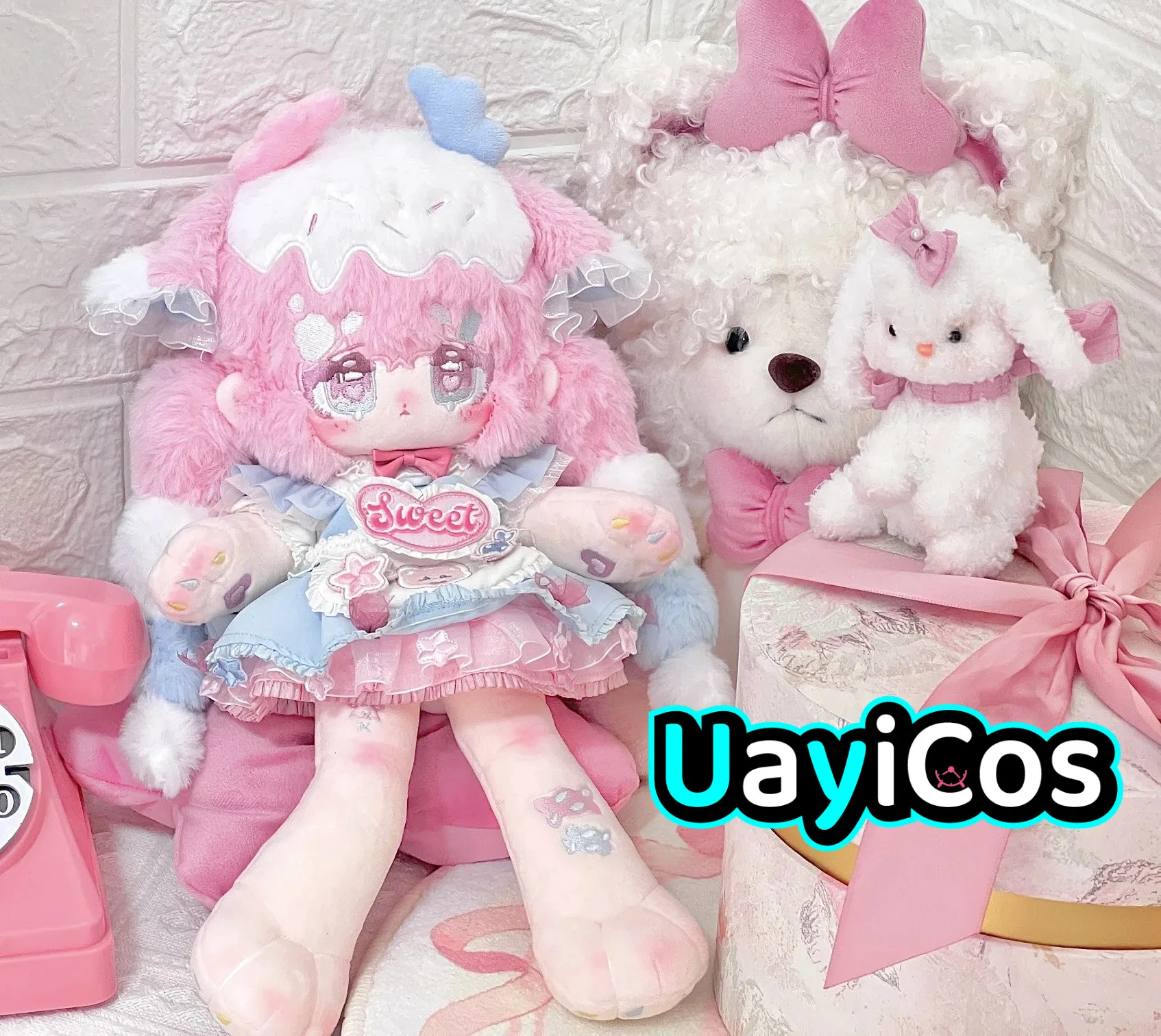 

Anime Angel Elf Monster Cotton Candy Pink Hair Girl Stuffed 30cm Long Legs Plushies Plush Cotton Doll Body Toy For Kids Gifts