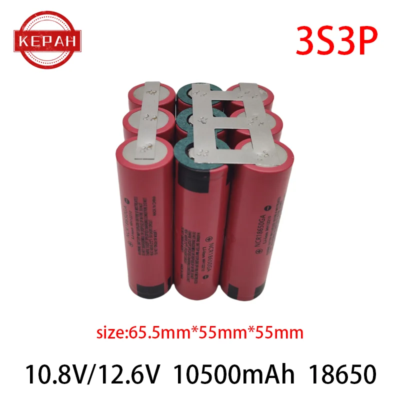 Customized NCR18650GA battery  2s1p 3s1p 4s1p 5s1p 5S2P 6s1p 3.7V-25.2V 3500mAh 30A screwdriver electric drill Li-lon battery