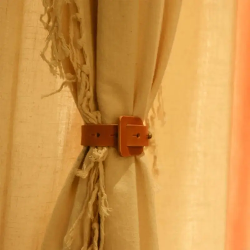 02DB PU Leathers Binding for Home Curtain Tiebacks Office Bedroom Hotel Decoration