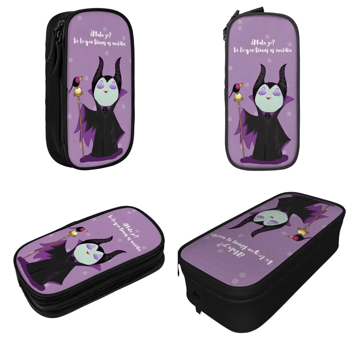 Villains Maleficent Sleeping Beauty Pencil Case Evil Queen Princess Pen Box Bag Student Big Capacity School Gifts Pencilcases