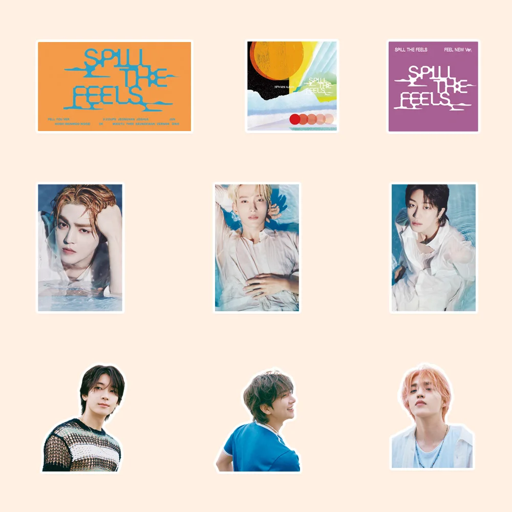 99PCS/Set KPOP S.COUPS JEONGHAN Album SPILL THE FEELS Stickers JOSHUA HOSHI WONWOO MINGYU Luggage Notebook DIY Sticker Fans Gift