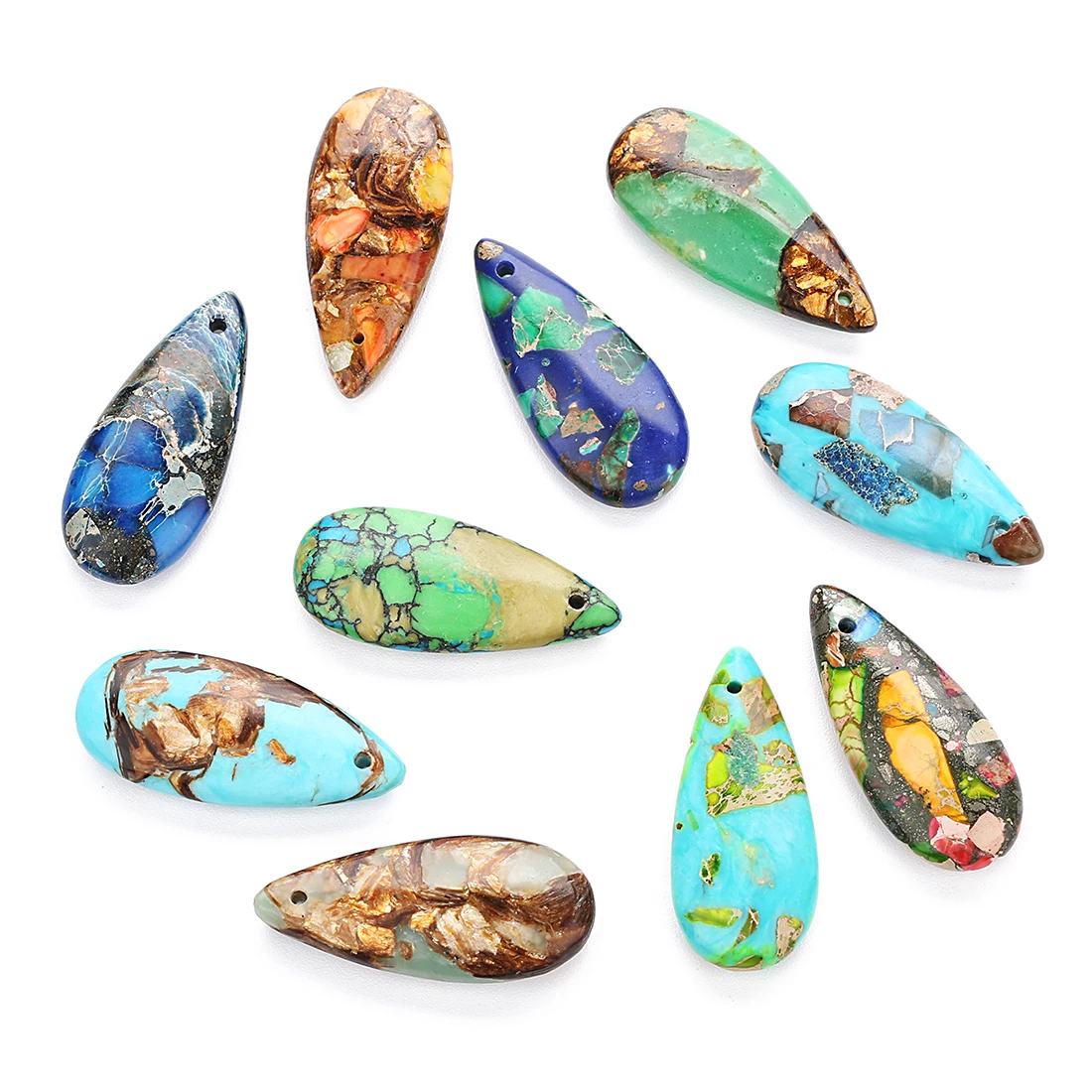 1Sets Natural Stone Earrings Waterdrop Charms Pendants  For Women Necklace Pendants Handmade Diy Jewelry Making Accessories