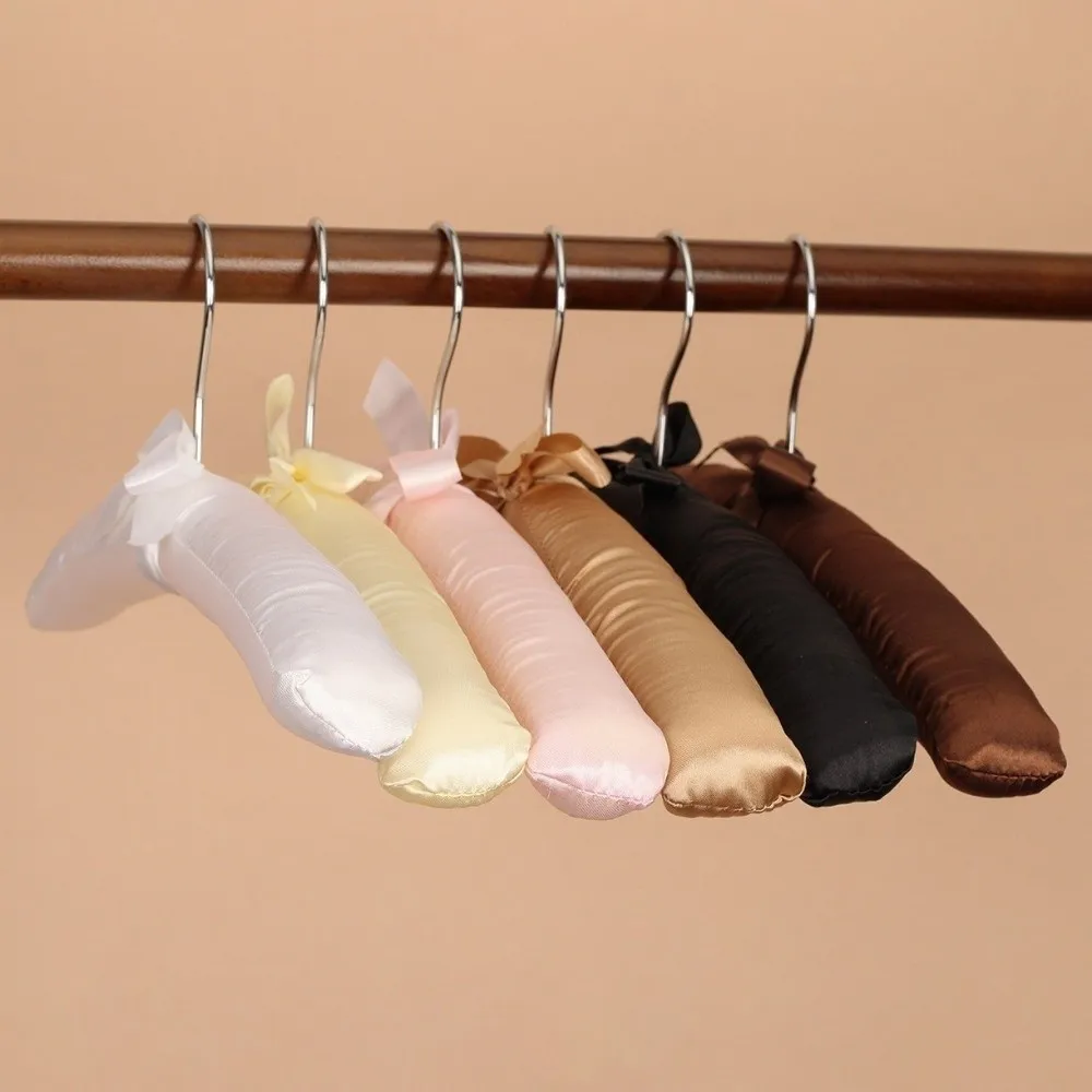 5PCS Soft Satin Padded Clothes Hanger Wrinkle-resistant Traceless Satin Padded Display Hanger Non-slip Shop Display Hangers
