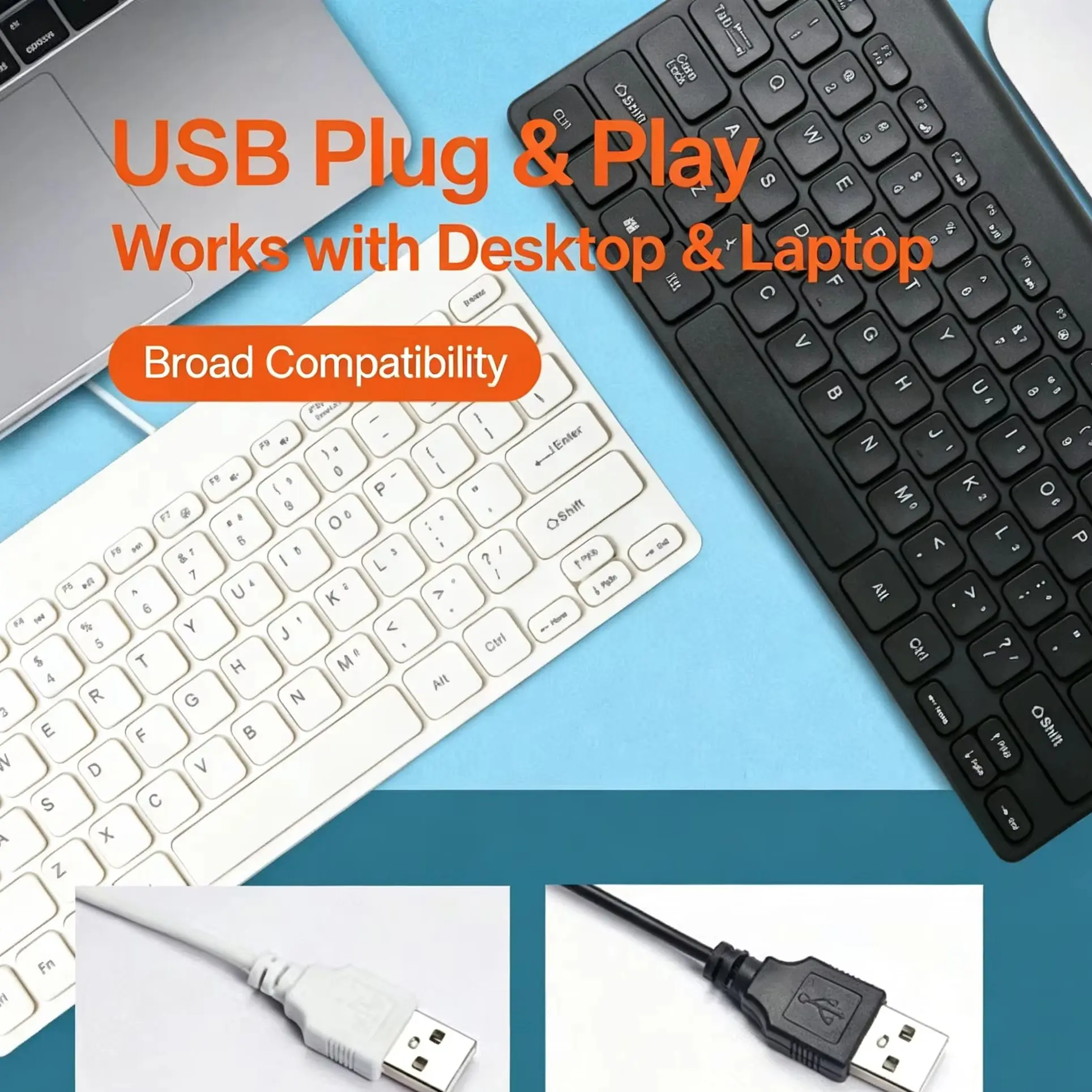 USB Wired Slim Office Stylish Keyboard Lightweight Hot-Keys Mini Portable Keyboard For Samsung Xiaomi Huawei iPad Tablets