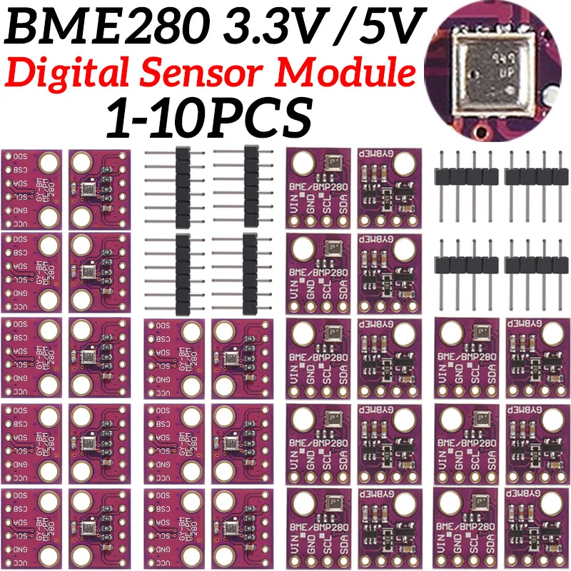 3in1 BME280 3.3V 5V Digital Barometric Pressure Altitude Sensor I2C/SPI High Precision And Humidity Temperature Module