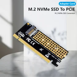 X16 M.2 NVMe SSD NGFF to PCIE 3.0 X16 Adapter Card Pci-e to m.2 Convert Adapter M Key interface Support PCI Express 3.0