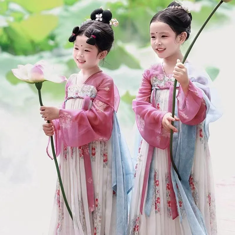 Chinese Hanfu retro cute imitation Tang Dynasty girls' dress - view 4