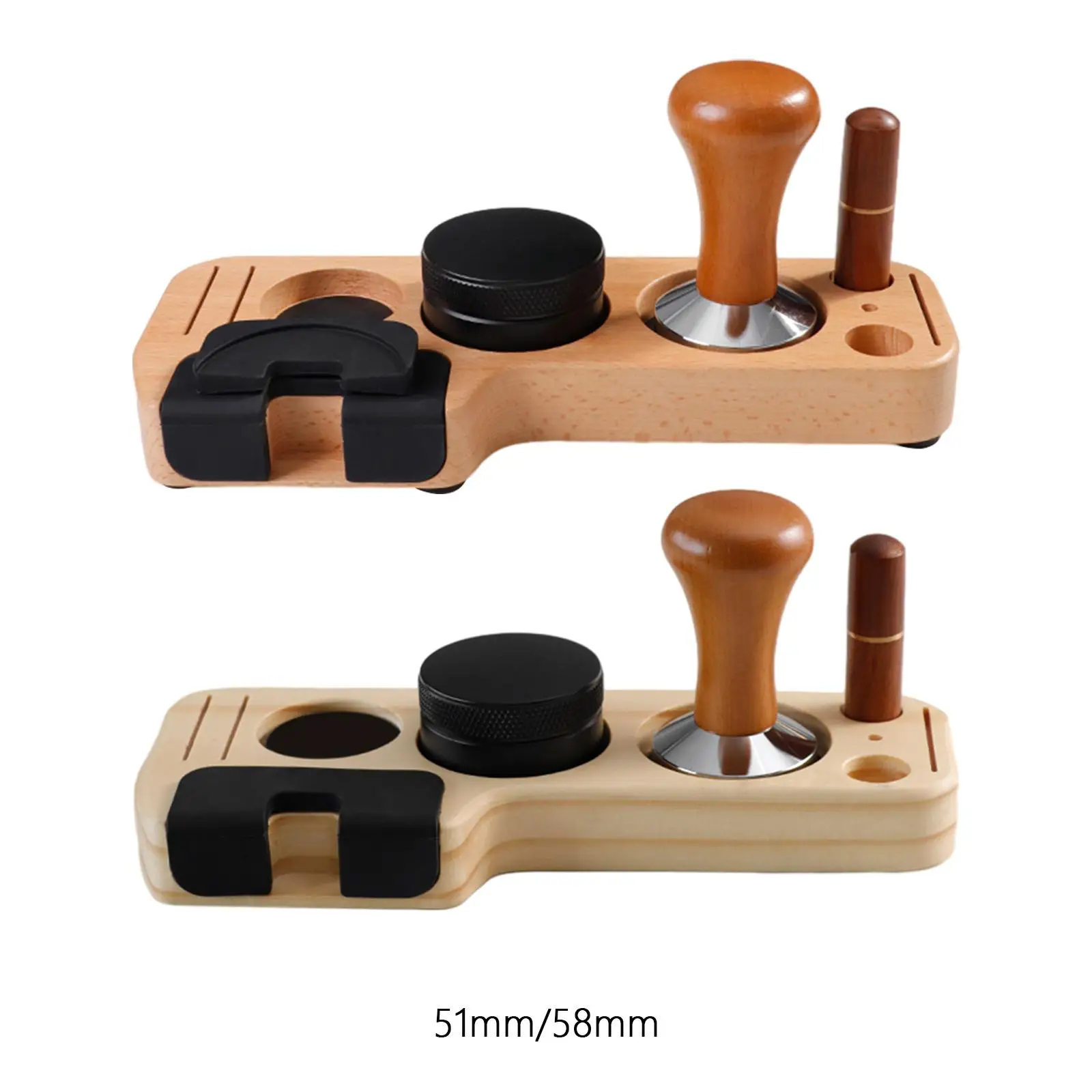 

Wood Coffee Filter Tamper Holder Kits Barista Part for Cafe Worktop Kitchens