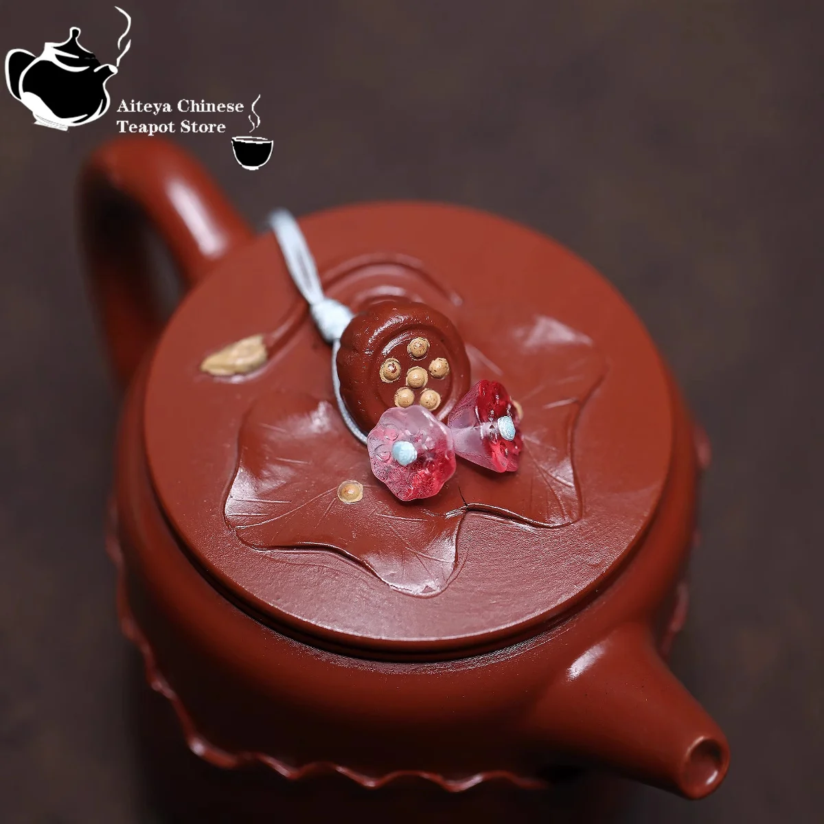 Yixing purple clay teapot, original ore, big red robe, lotus flower, straight drawing, Kung Fu tea set, Chinese teapot
