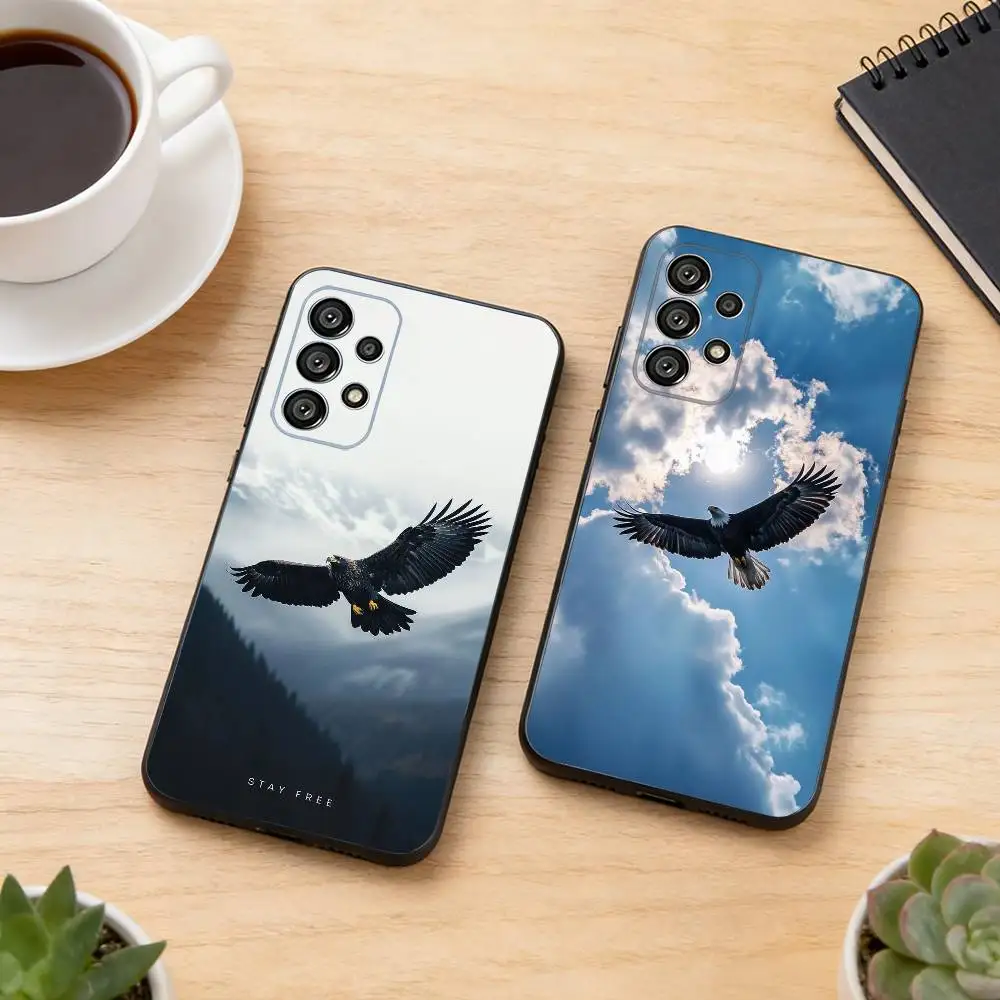 Eagle Cool A-Animal Phone Case For Samsung S25,S24,S21,S22,S23,S30,Ultra,S20,Plus,Fe,Lite,Note,10,Black Cover
