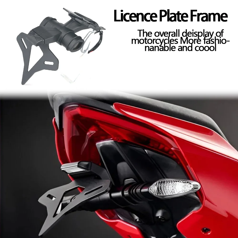 

Motorcycle Accessories LED Rear Short Tail Stock License Plate Holder Tailstock Frame Bracke FOR Ducati Streetfighter V4 S V2