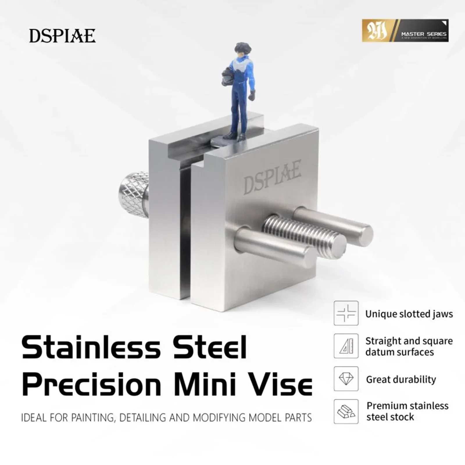 

DSPIAE AT-MV Stainless Steel Precision Mini Vise Ideal for Detailing and Modifying Model Parts