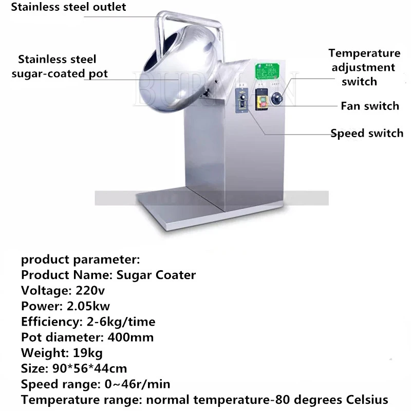 Electric Commercial Automatic Sugar Coating Machine Gummy Bear Candy Peanut