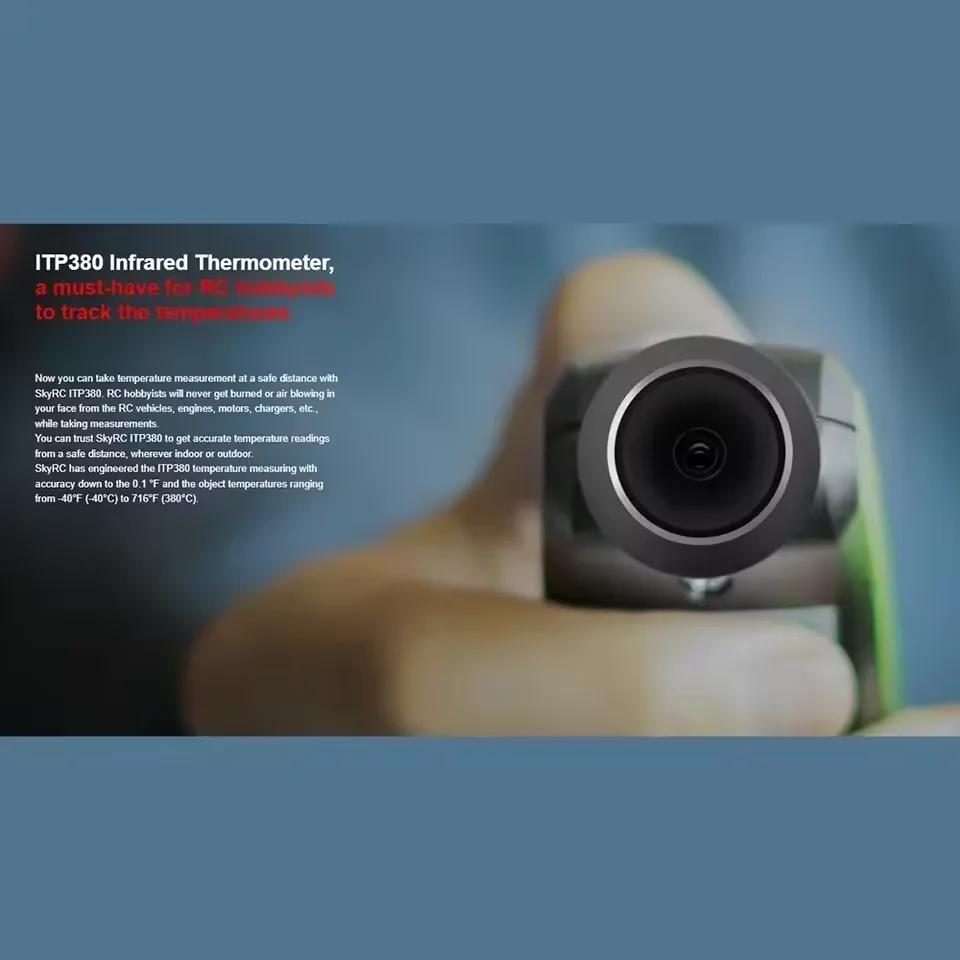 مقياس حرارة بالأشعة تحت الحمراء DPITP380 طراز SK-500037-01 أداة قياس درجة الحرارة الدقيقة لمحركات RC والشواحن والسيارات