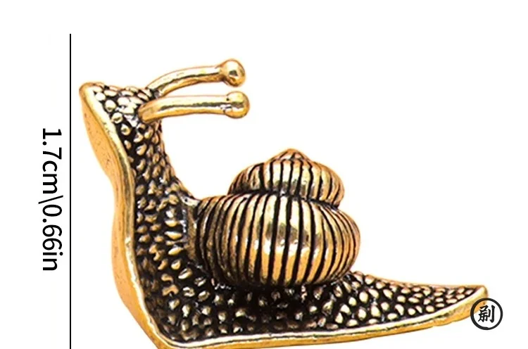 Vintage Reines Kupfer Teetier-Schneckenfigur, Mini-Schneckenfigur, Teetier für die Teezeremonie, Sammlerstück, Desktop-Dekoration, Schreibtisch-Spielzeug – Detail 2