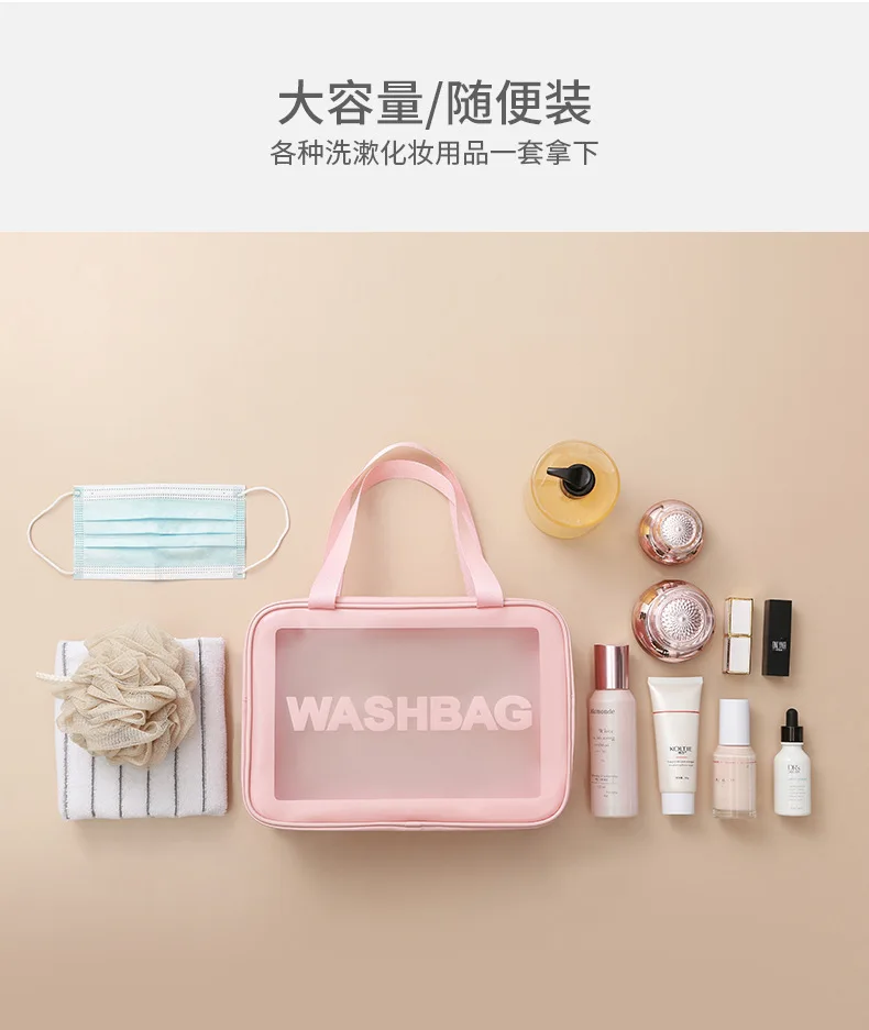 Neues transparentes Make-up-Taschen-Set, Kosmetik-Organizer, Waschbeutel für Frauen, tragbare Kosmetiktasche, Reise-Essentials-Kosmetiktasche – Detail 6