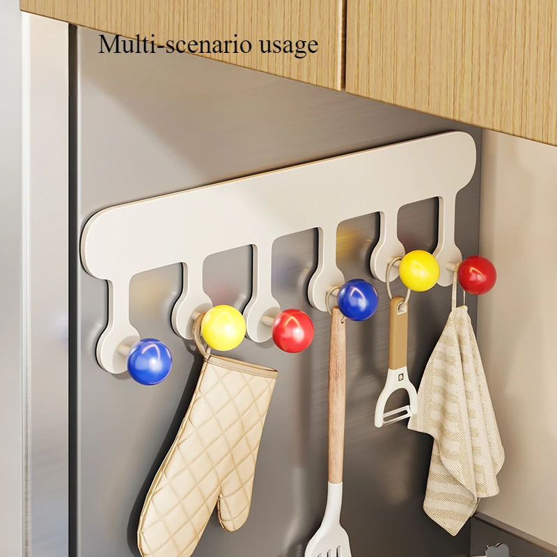 خطاف مغناطيسي دوبامين، بدون حفر، حامل قوي. استخدم على باب الدخول، شماعة الملابس، الثلاجة. لاصق لا أثر له #4