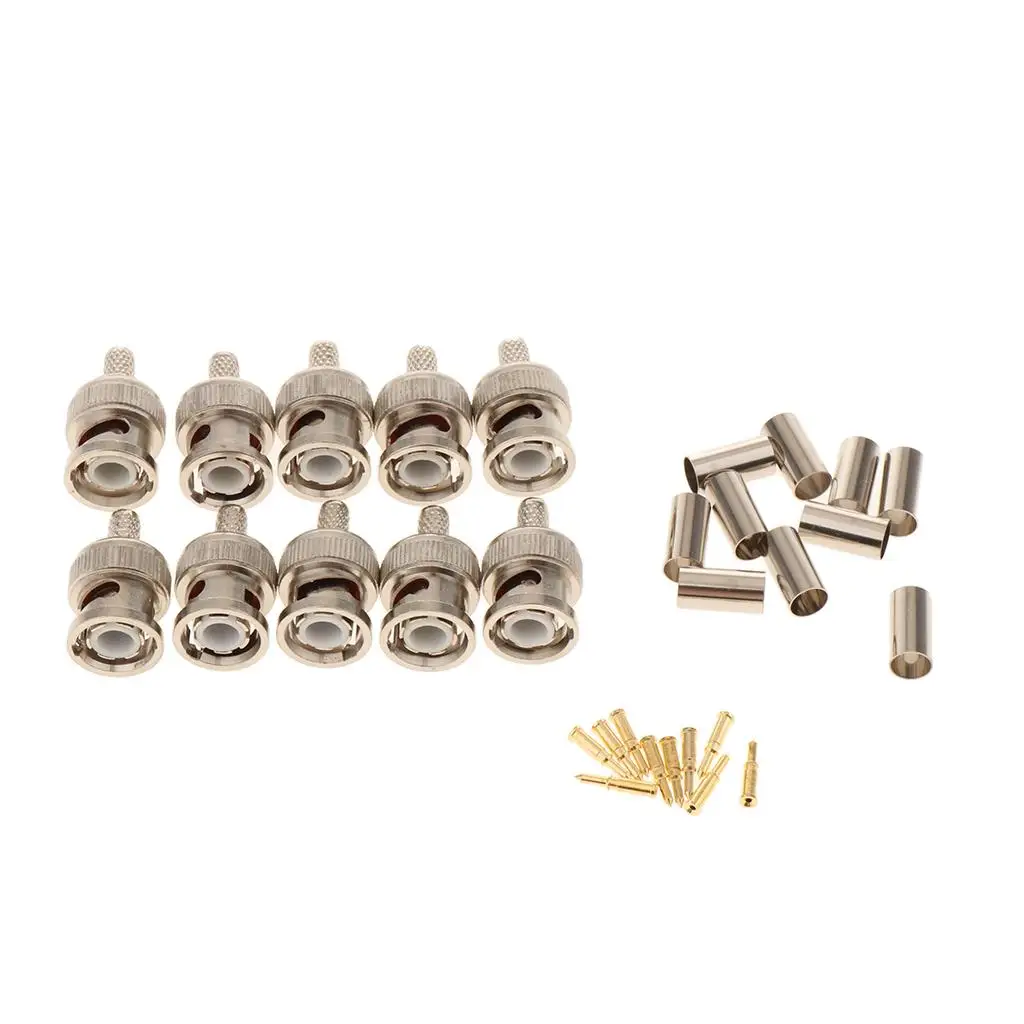 Connectors Male Crimp Coaxial Connector RG58 Pack of 10 Pieces