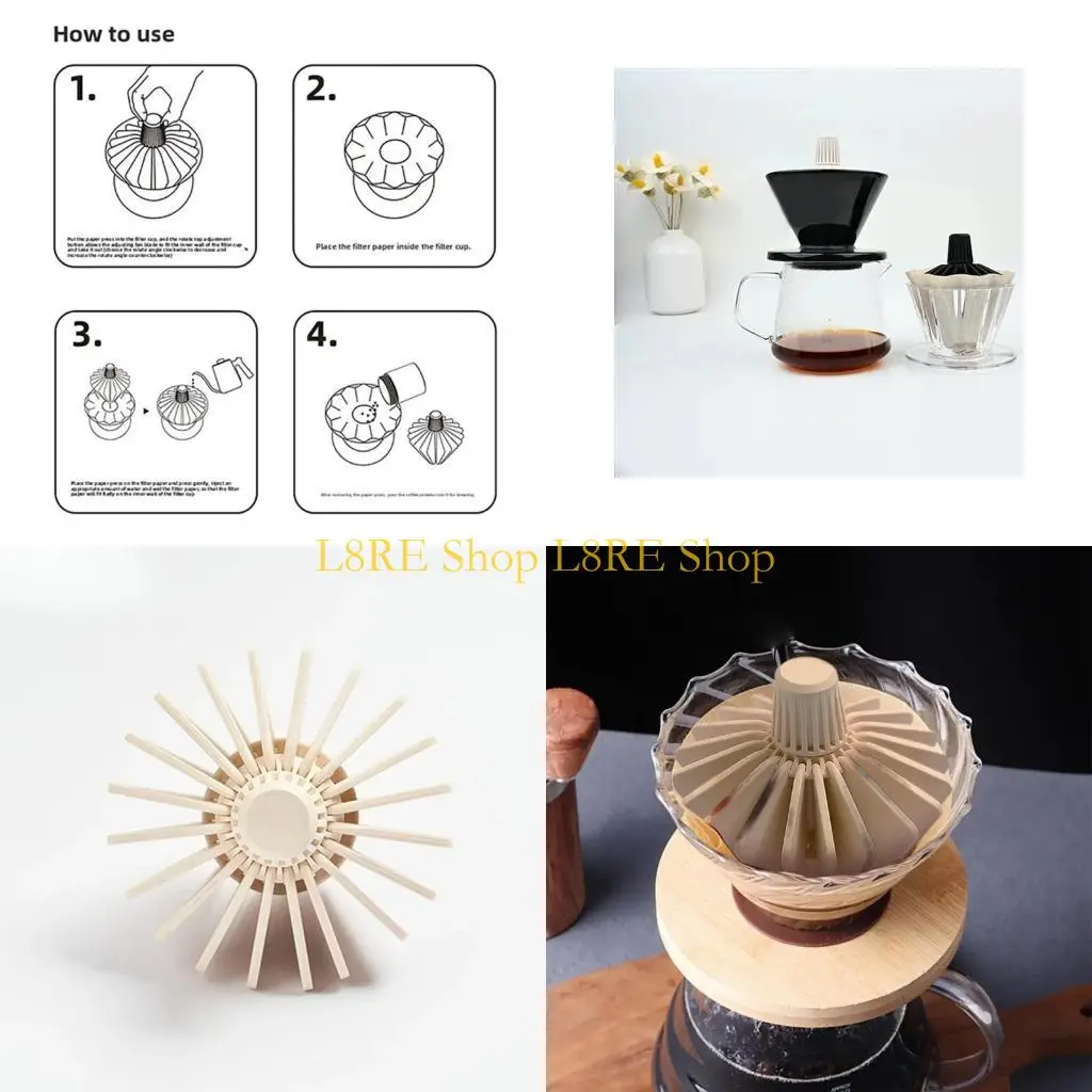 L8RE Coffee Filter Assistant Reusable Coffee Filter Shaper for Home Office Travel Reusable Brewing Coffee Accessories