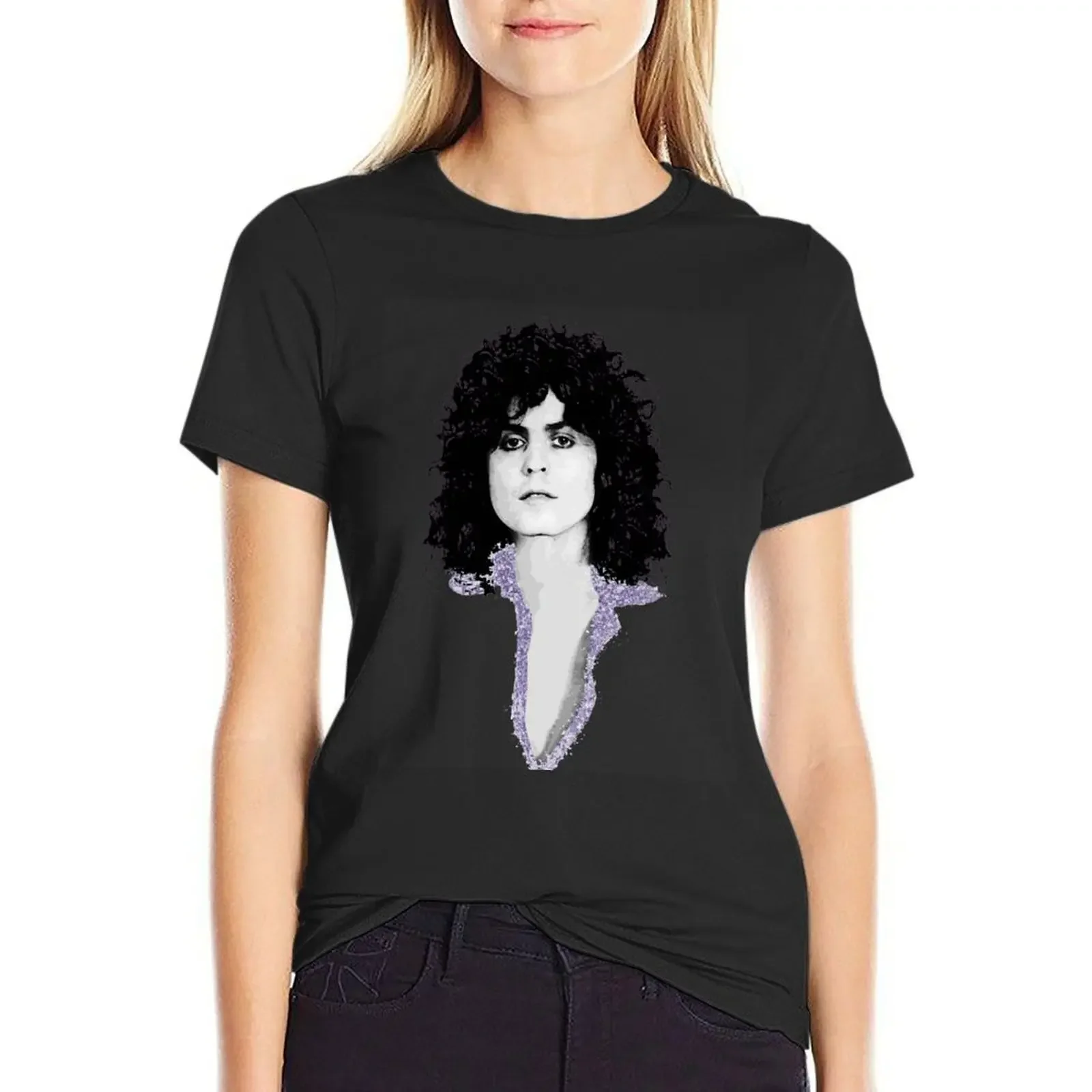 

T-Rex Marc Bolan - portrait T-Shirt tops Short sleeve tee korean fashion Women clothing