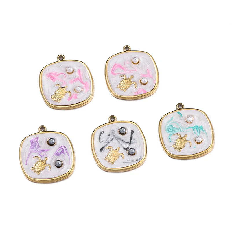 

20pcs/lot Jewelry accessories Oil-drop Stainless Steel Sea Turtle For Charms Bracelet Necklace Pendant