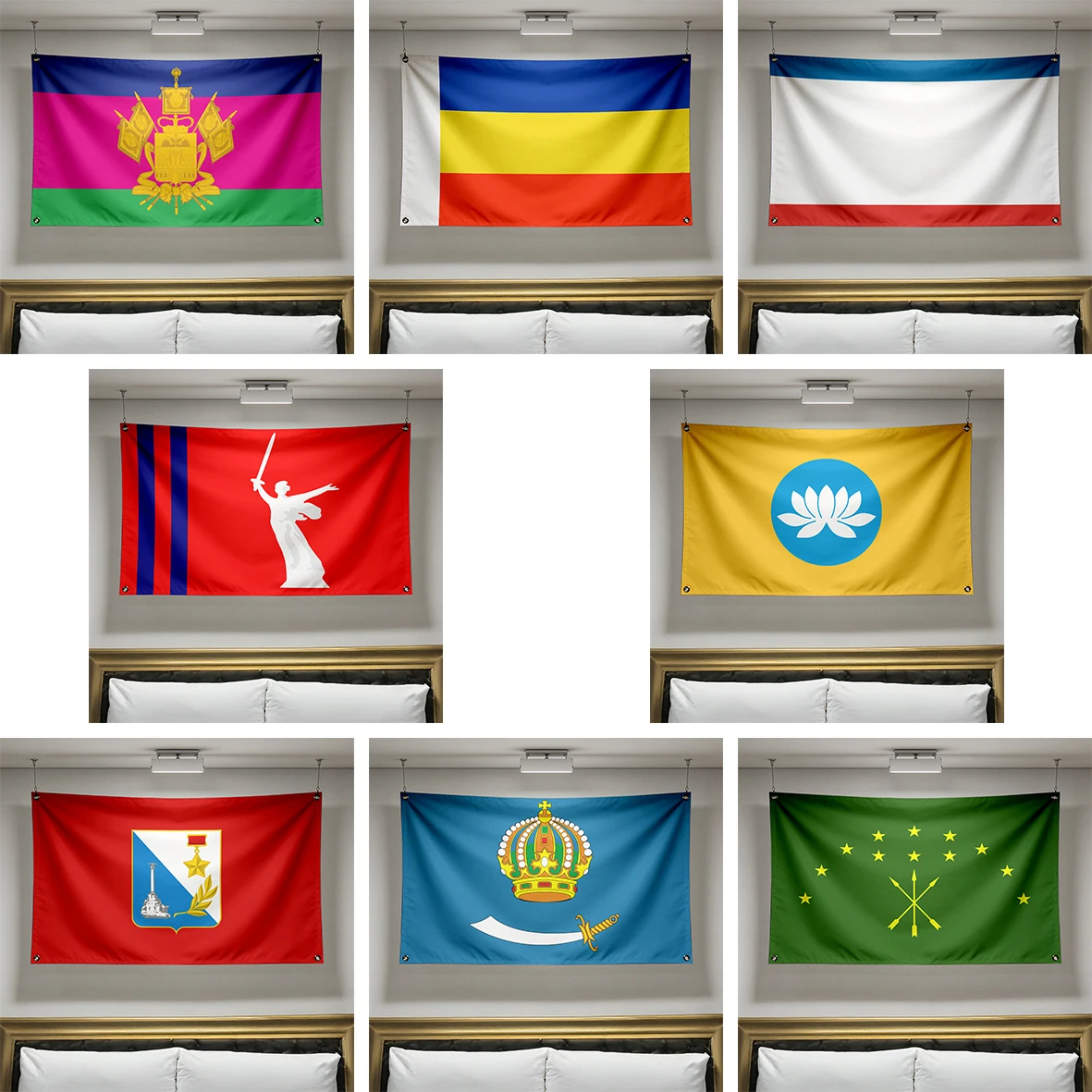 Southern Federal District Russia Oblast & Republic Flag, Metal Grommets, Durable Polyester Banner