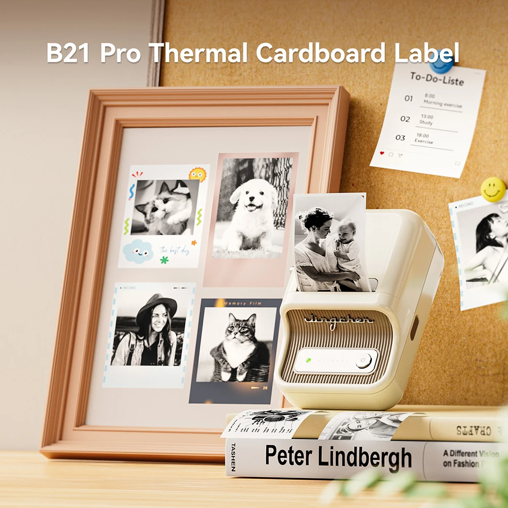 Niimbot Thermal Photo Cardboard Paper for B21 Pro Printer 300dpi White Black Printing Adhesive Sticker Photo Paper