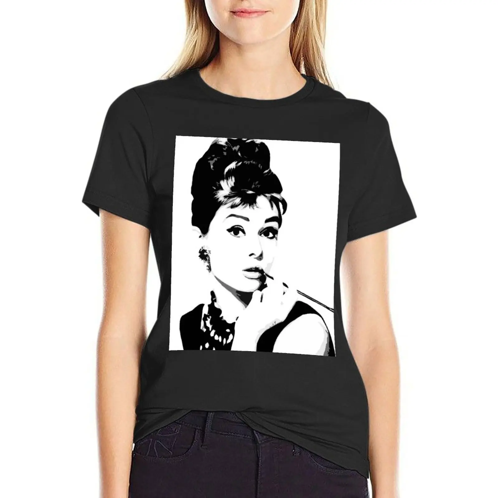 Audrey Hepburn Portrait Ar T-Shirt tops cute tops t-shirts for Women graphic tees funny