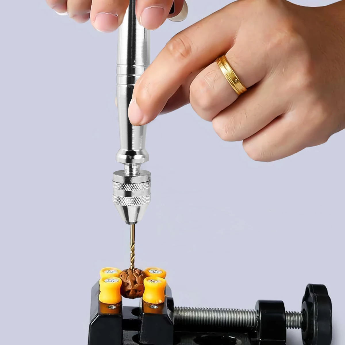 

1 Set Hand Drill For Jewelry Drilling Tool Rotary Woodworking Mini Drill Kit Chuck Reamers Screwdriver Bits High Grade Material
