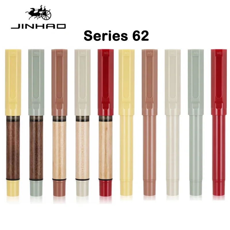 JINHAO 62-Füllfederhalter aus Holz, hochwertige Farben, für Studenten, EF-Feder, Tintenstift, Kalligraphie-Stift, Schreibwaren, Schule, Bürobedarf