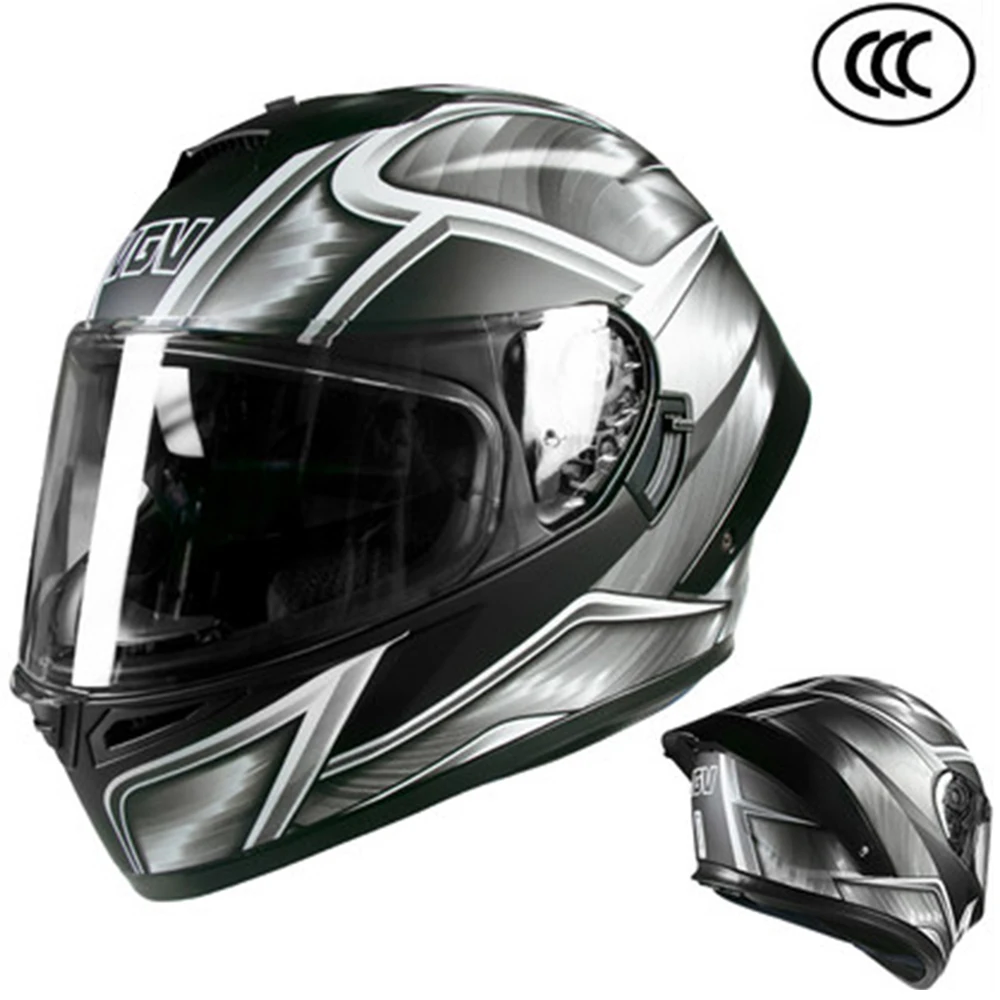 Helm Sepeda Motor Balap Gary Helm Motocross Mobil Wajah Penuh Lensa Ganda Sertifikasi DOT untuk ATV, Off-Road