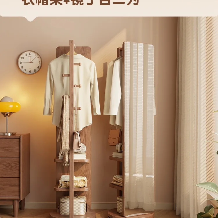 Coat rack hanging floor to ceiling bedroom bedside mobile rotating storage room