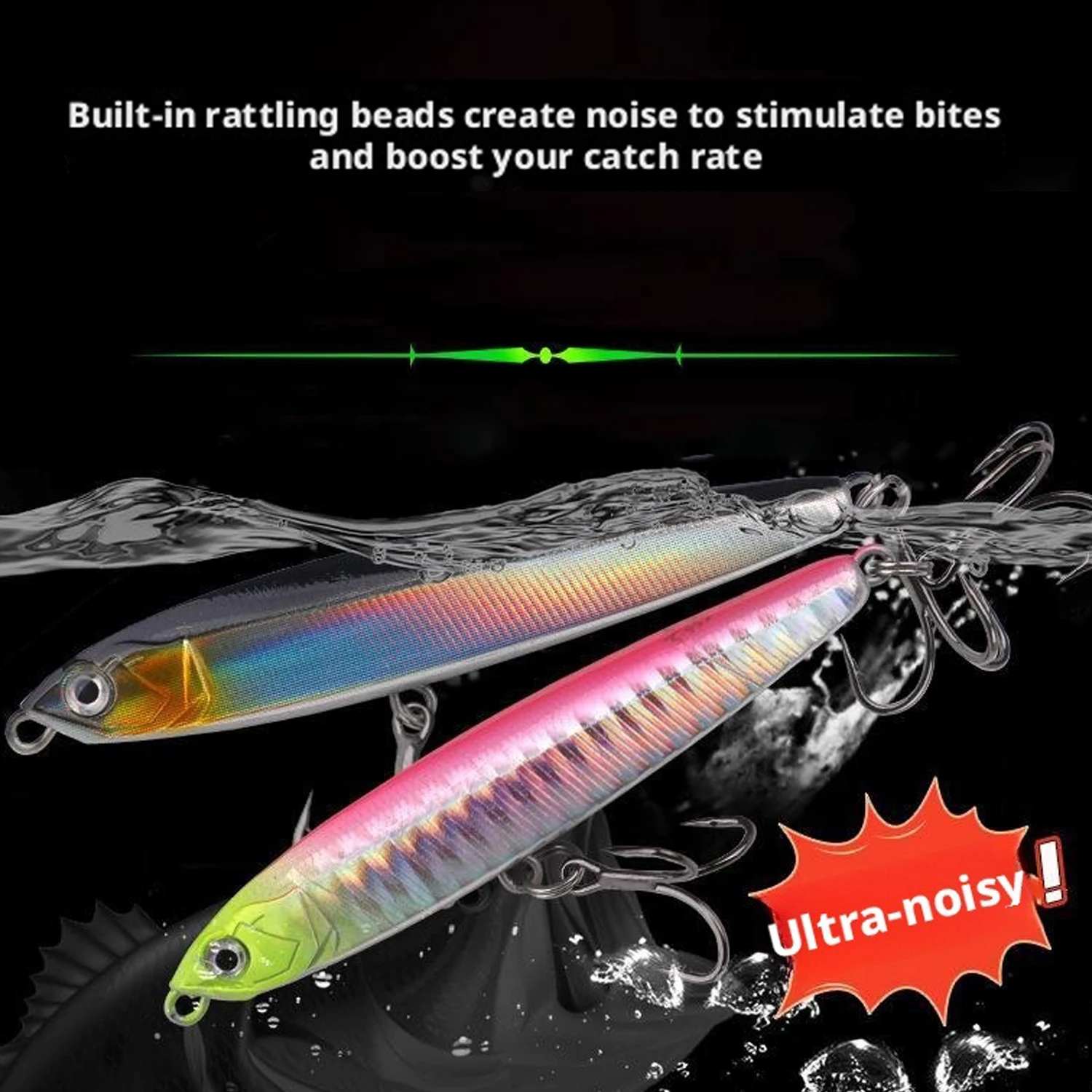 5 Stück sinkende Bleistiftköder 10g 14g 16g 18g 24g Wobbler Swimbait-Set mit Haken Popper Meeresfischerei-Köder Künstlicher Köder (Geschenk-Köderbox) – Detail 6