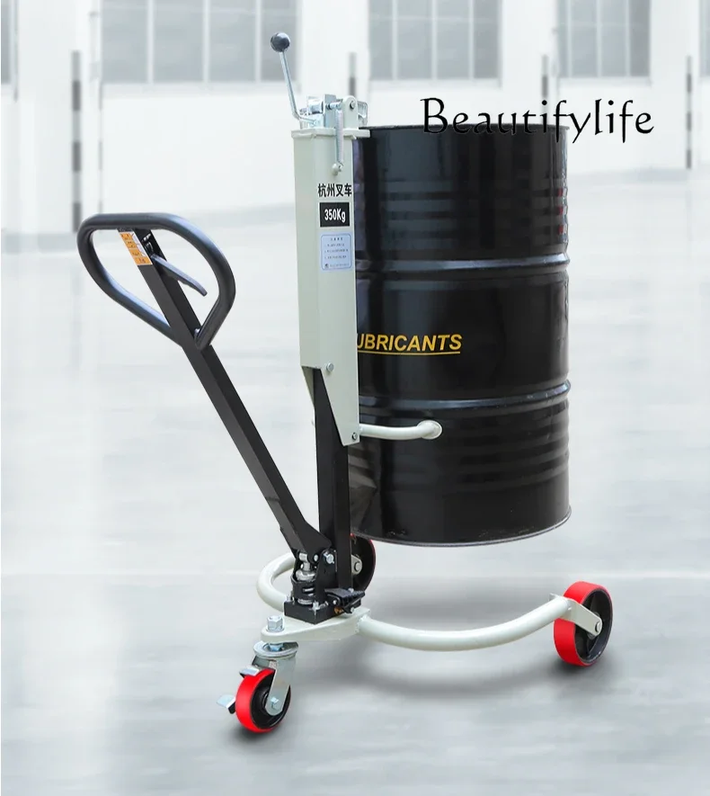 Hydraulic oil drum truck Manual cart Simple tool forklift