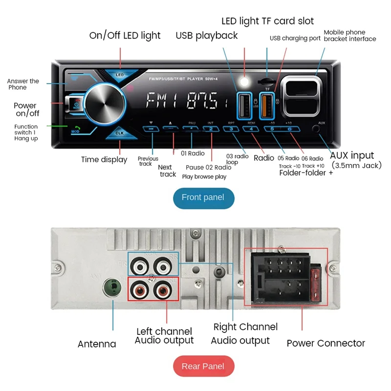 Car Radio Car Multimedia Player Car MP3 Player Mobile Phone Bracket Single Spindle Radio