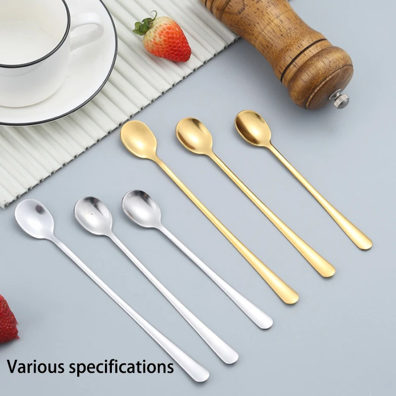 Tea Coffee Soup Spoon For Eating Mixing Stirring Long Handle Teaspoon Spoon Cocktail Ice Cream Honey Spoons Kitchen Cutlery