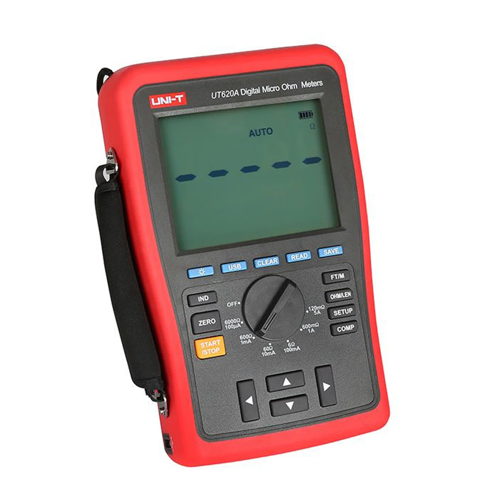 UNI-T UT620A Digital Micro Ohm Meter; Manual Range DC Low Resistance Tester, Data Storage/USB Data Transfer/Data Hold