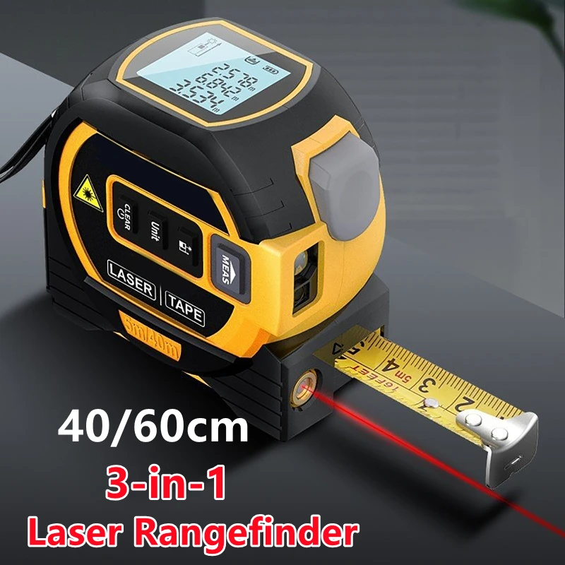 

3 In 1 Laser Tape Measure Rangefinder High-precision Intelligent Electronic Ruler Laser Distance Measurer 40/60cm Laser Range