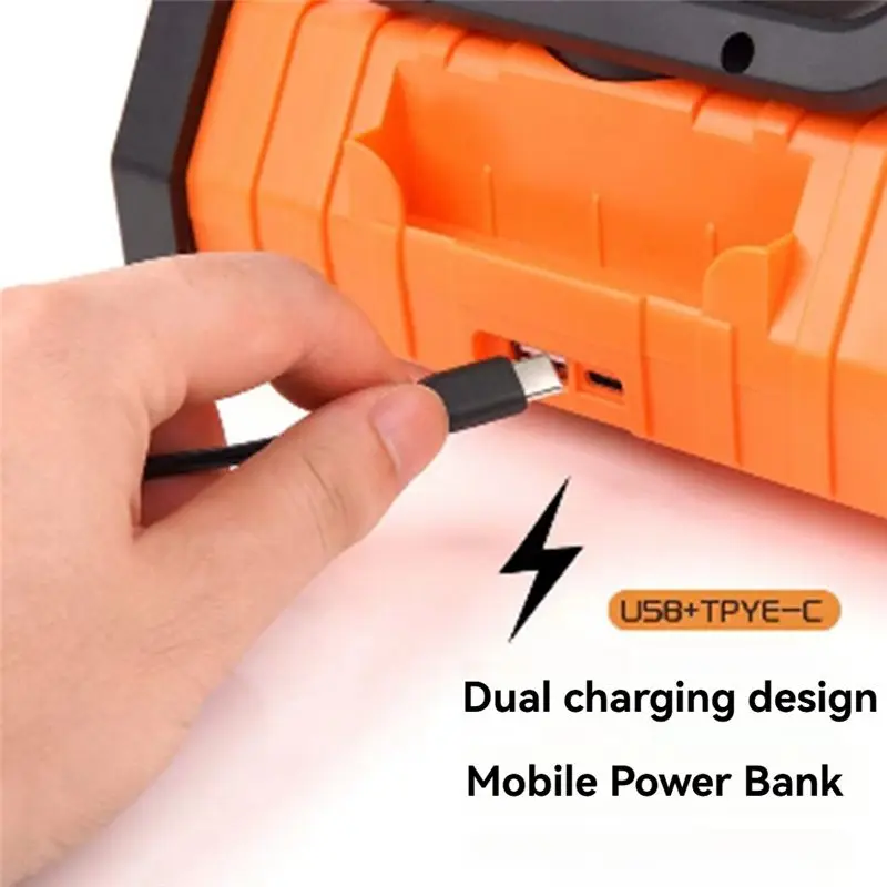 Heavy Duty 10000Mah Battery Fan Rechargeable With Hook&Bright LED Light Remote Control Timer Auto Oscillation Cordless Fan C