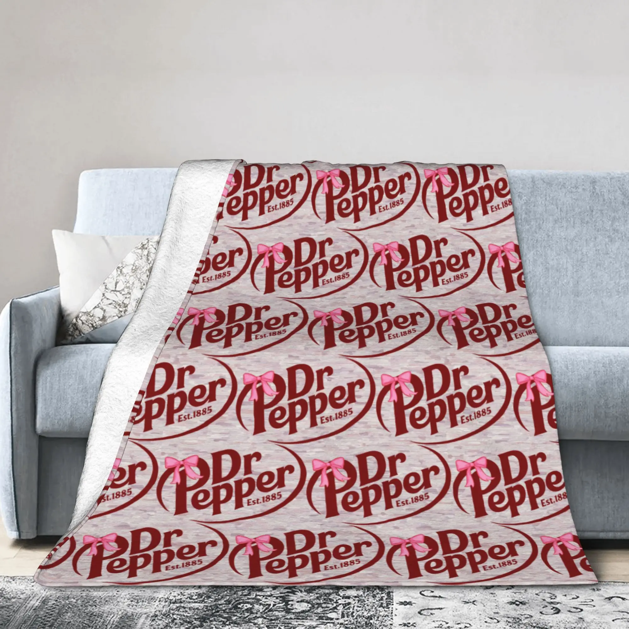 Custom Ultra-Soft Fleece Unique Peppers Print Throw Blanket Warm Flannel Dr. Soda Est Blankets for Bedding Travel Couch Quilt
