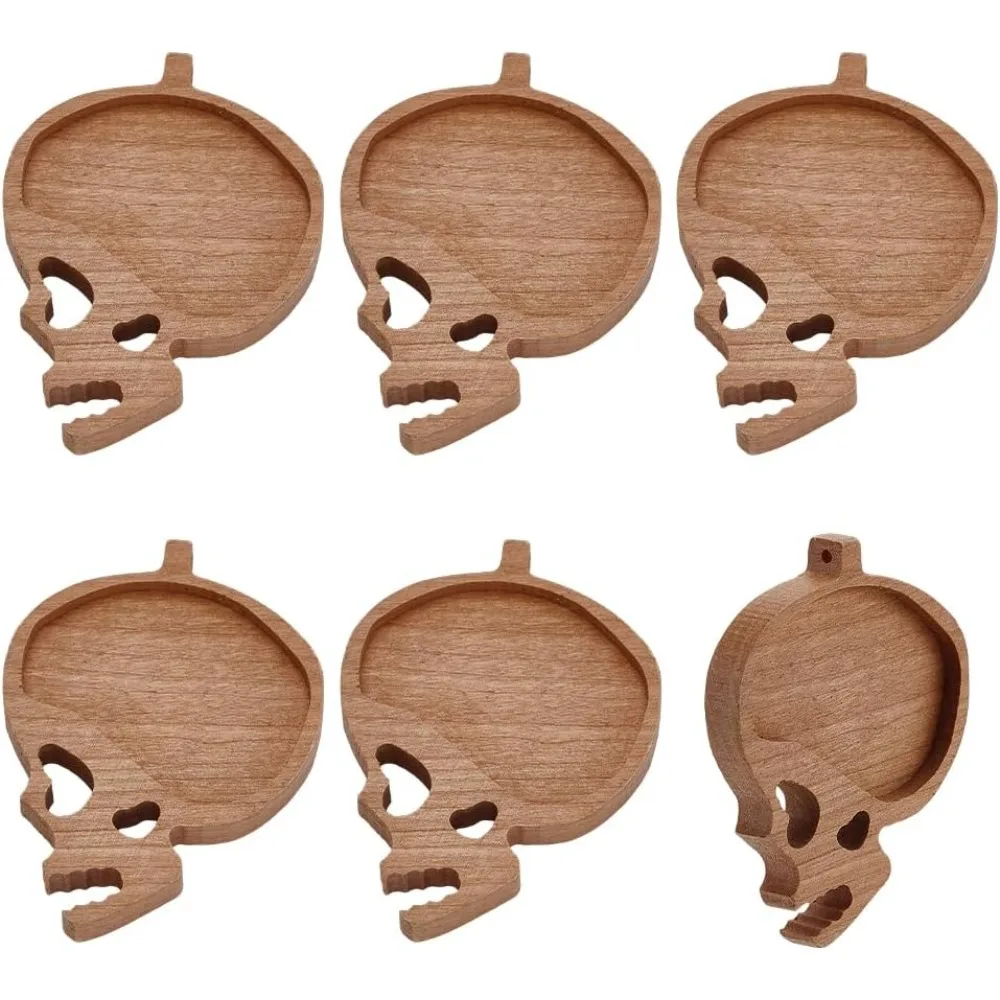 

6Pcs Wood Jewelry Plate Storage Tray 60x47x8mm 6pcs/set