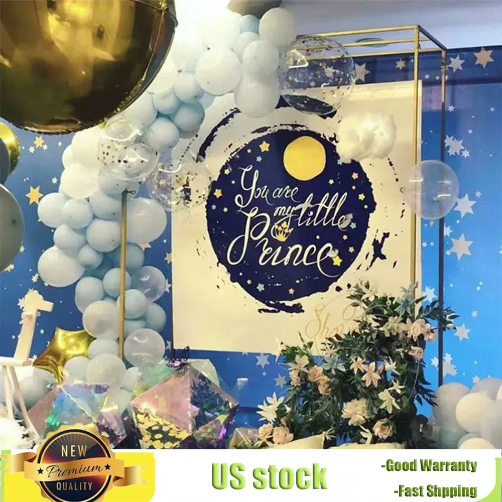 2.8m/110.23in DIY Wedding Balloon Arch Metal Modern Rectangular Wedding Backdrop Stand Fit Centerpiece Party Event Easy Install